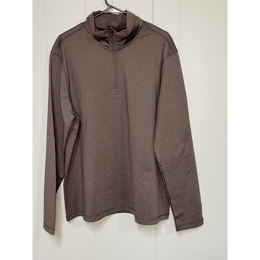 32 Degrees Heat Men's Gray Heather Quarter Zip Long Sleeve Pullover XL